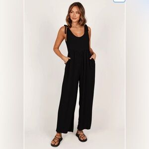 Petal and pup black linen jumpsuit